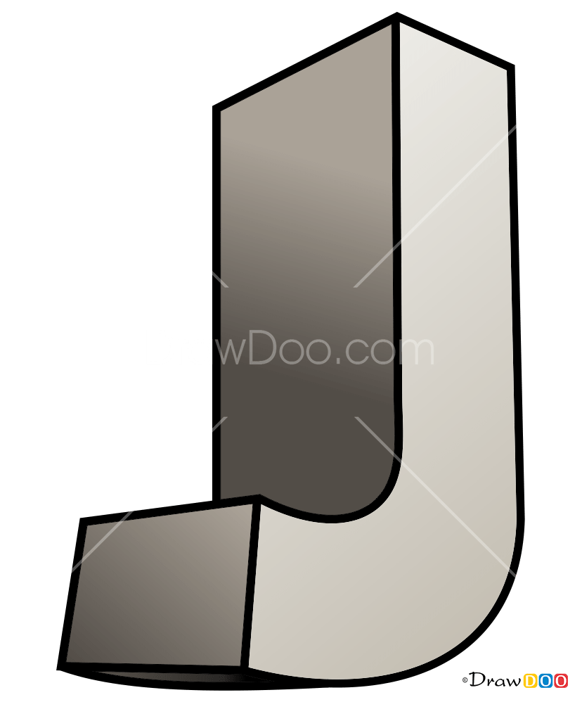 How to Draw J, 3D Letters